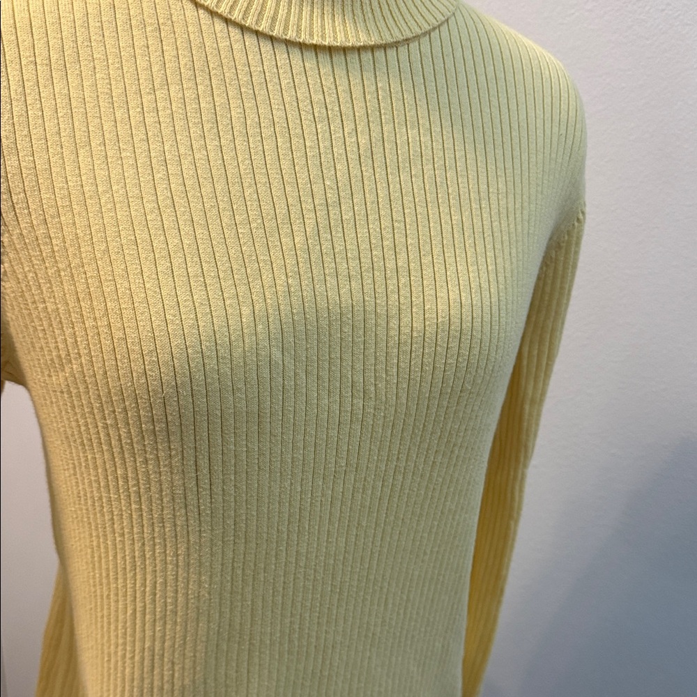 Eddie Bauer Soft Yellow Turtleneck Sweater - Picture 3 of 3